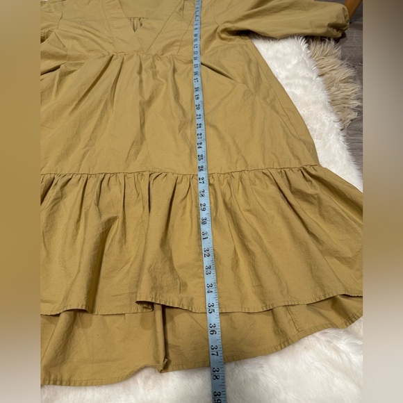 Mango Oversized Camel Ruffle-Hem Mini Dress - Picture 6 of 7